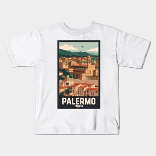 A Vintage Travel Art of Palermo - Italy Kids T-Shirt